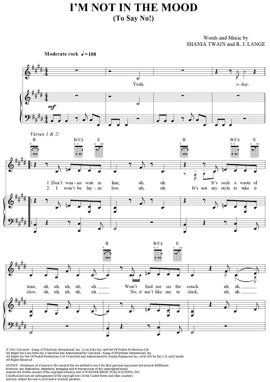 I'm Not in the Mood (To Say No!)