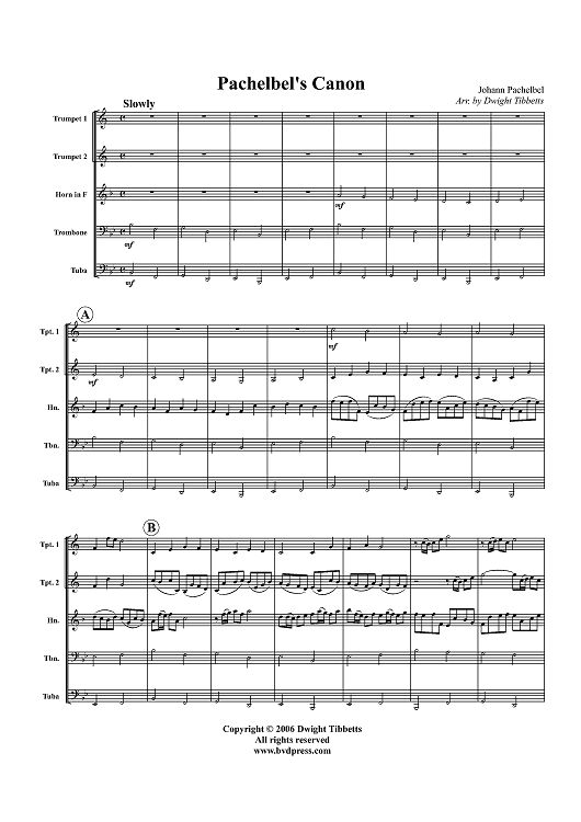 Pachelbel's Canon - Score