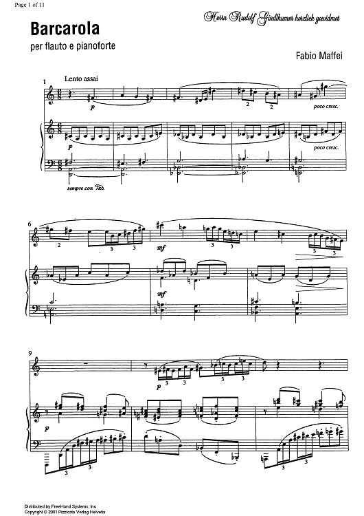 Barcarole - Score
