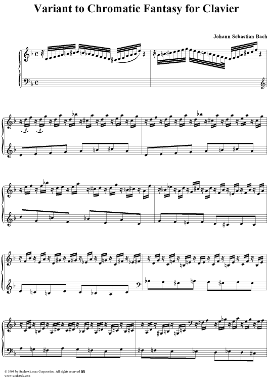 Variant to Chromatic Fantasy for Clavier  (BWV 903)