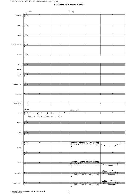 Dammi tu forza o Cielo, No. 9 from "La Traviata", Act 2 - Full Score