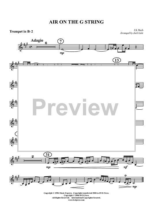Air on the G String - Trumpet 2