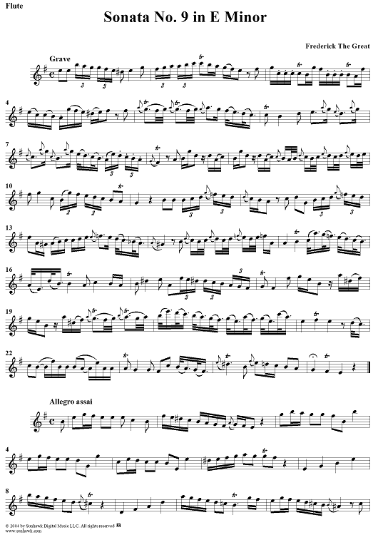 Sonata No. 9 in E Minor - Flute
