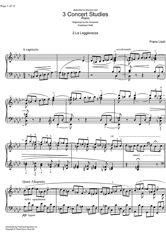 La Leggierezza, No. 2 from 3 Concert Studies