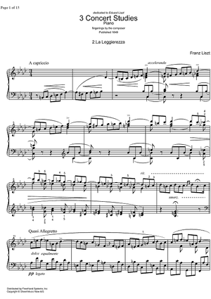 La Leggierezza, No. 2 from 3 Concert Studies