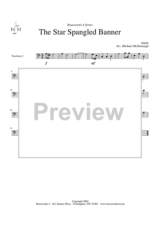 The Star-Spangled Banner - Trombone 2