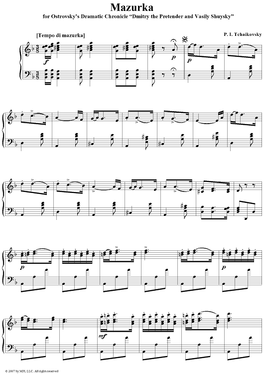 Get to Know Tchaikovsky. Mazurka