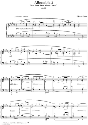 Albumblatt (Albumleaf), Op.28, No. 4