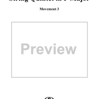 String Quintet in F Major, Movement 3 - Full Score