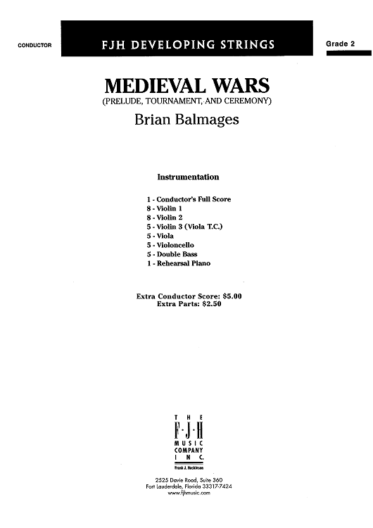 Medieval Wars - Score Cover