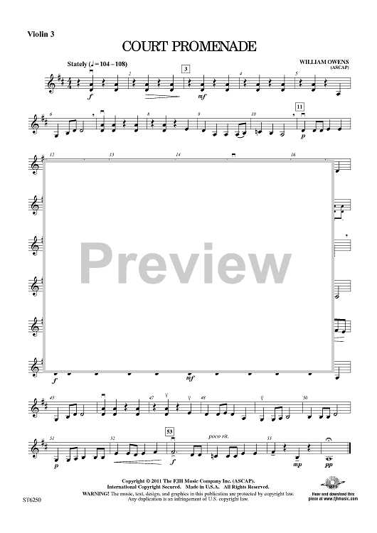 Court Promenade - Violin 3 (Viola T.C.)