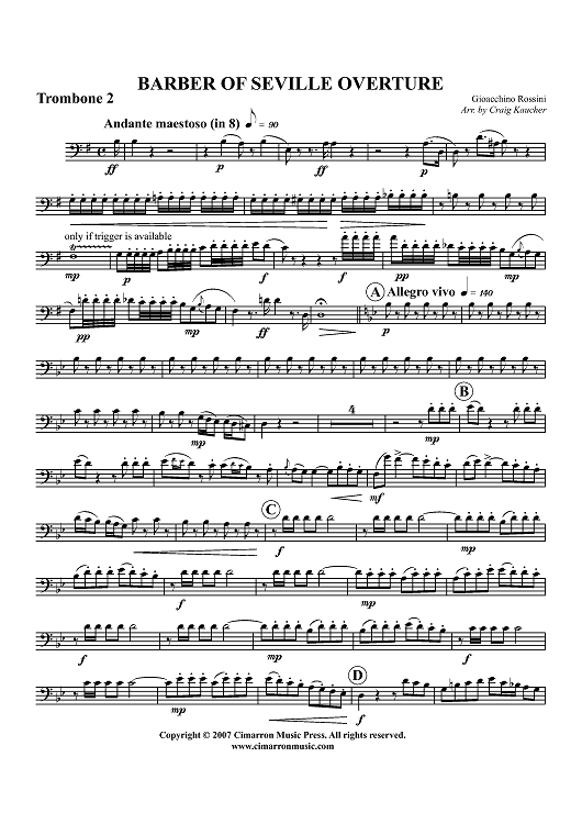 Barber of Seville Overture - Trombone 2