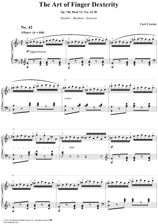 The Art of Finger Dexterity, Op. 740, Book VI, Nos. 42-50