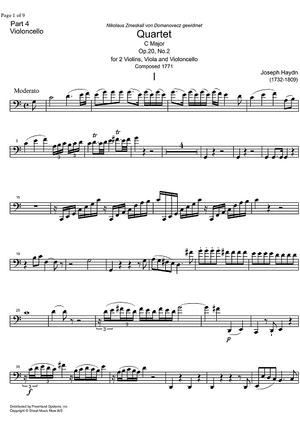 String Quartet C Major Op.20 No. 2 - Cello