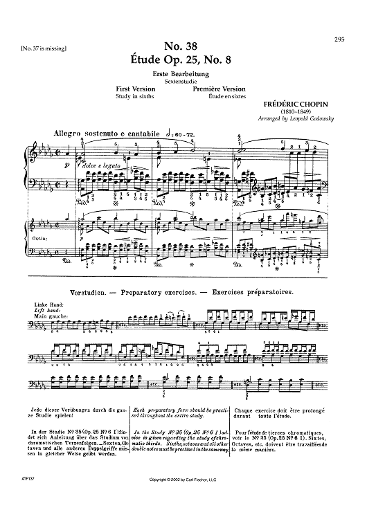 No. 38 - Étude Op. 25, No. 8 (First Version)