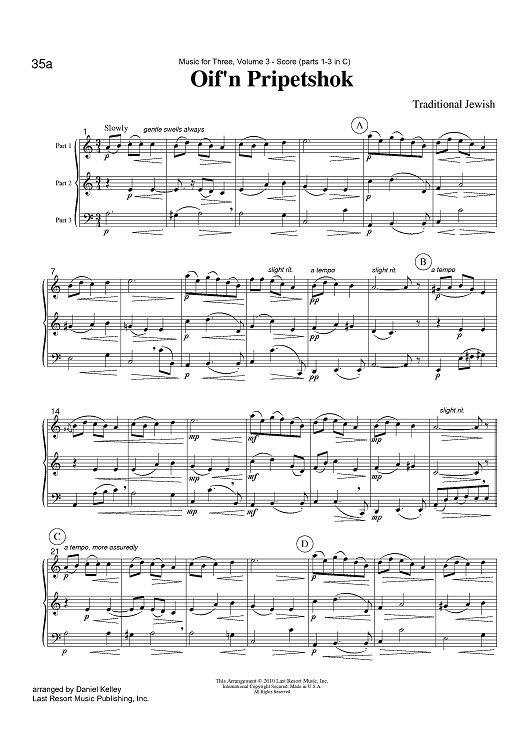 Oif'n Pripetshok - Score