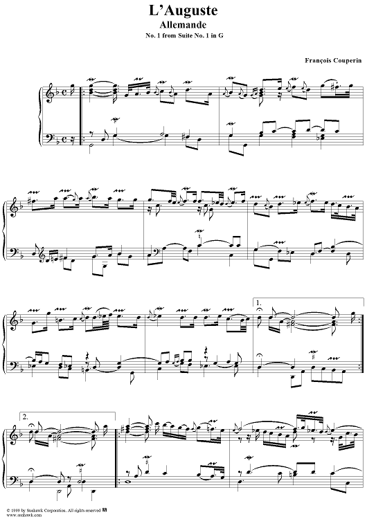 Harpsichord Pieces, Book 1, Suite 1, No. 1:  L'Auguste