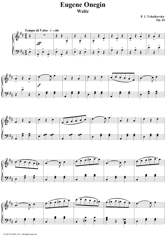 Get to Know Tchaikovsky. Eugene Onegin. Waltz