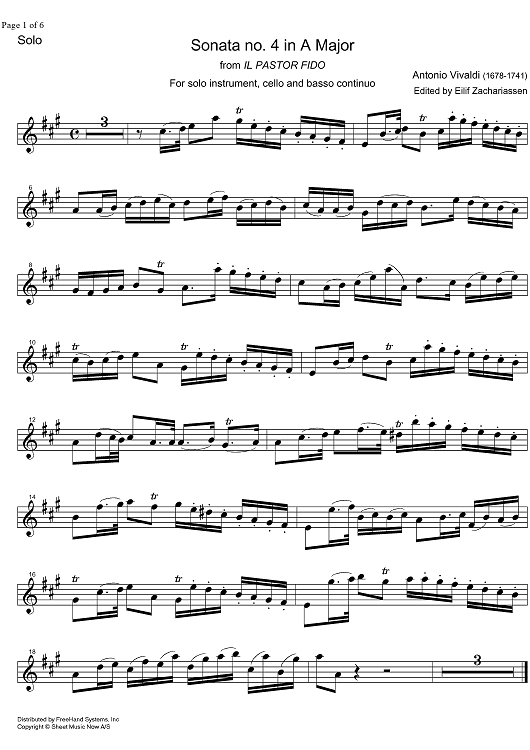 Sonata No. 4 A Major
