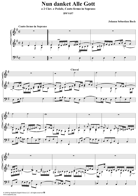 Nun danket Alle Gott, No. 7 from "18 Leipzig Chorale Preludes", BWV657