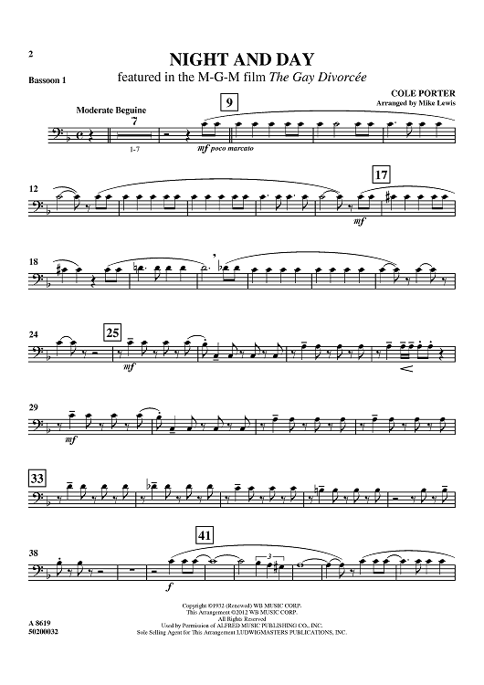 Night and Day - Featured in the M-G-M film The Gay Divorcée - Bassoon 1