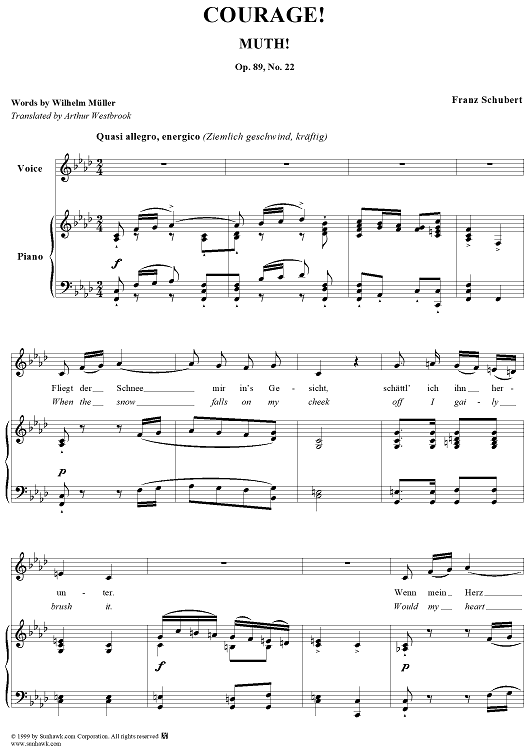 Winterreise (Song Cycle), Op.89, No. 22 - Courage, D911