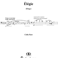 Elégie: "O doux printemps d'autrefois", No. 1 from "Mélodies", Vol. I - Cello