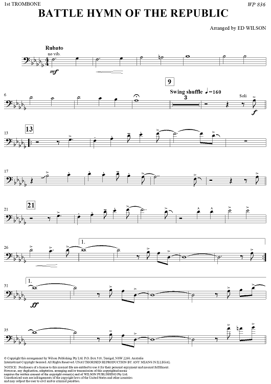 Battle Hymn of the Republic - Trombone 1