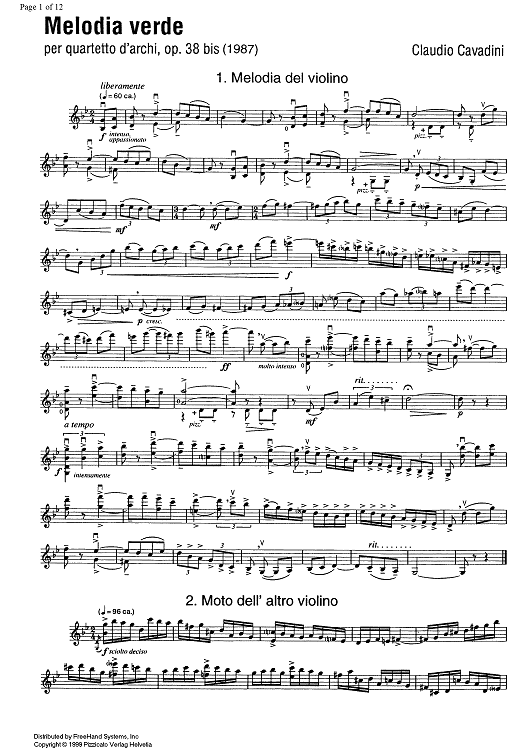 Melodia verde Op.38 bis - Score