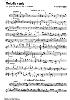 Melodia verde Op.38 bis - Score