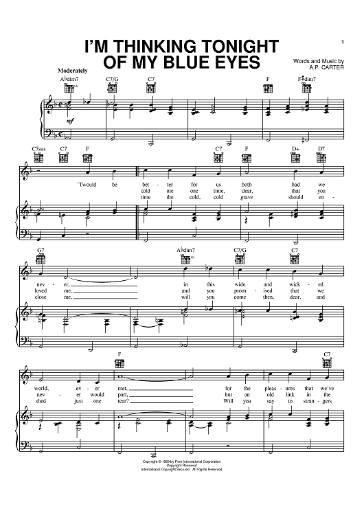 I'm Thinking Tonight Of My Blue Eyes