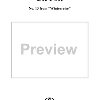 Winterreise (Song Cycle), Op.89, No. 13 - Die Post, D911 - No. 13 from "Winterreise"  Op.89