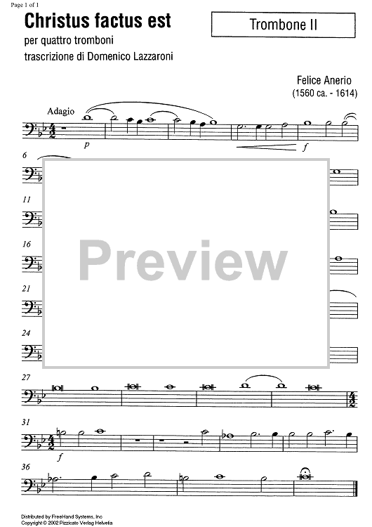 Christus factus est - Trombone 2