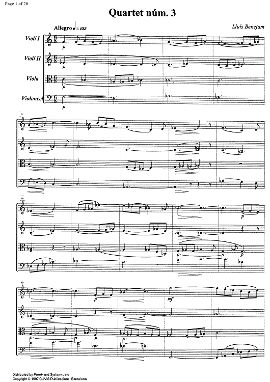 String quartet No. 3 - Score
