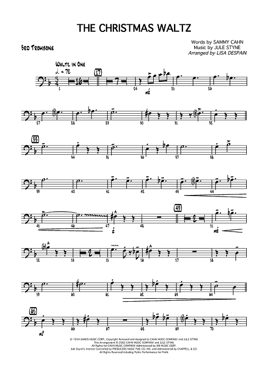The Christmas Waltz - Trombone 3
