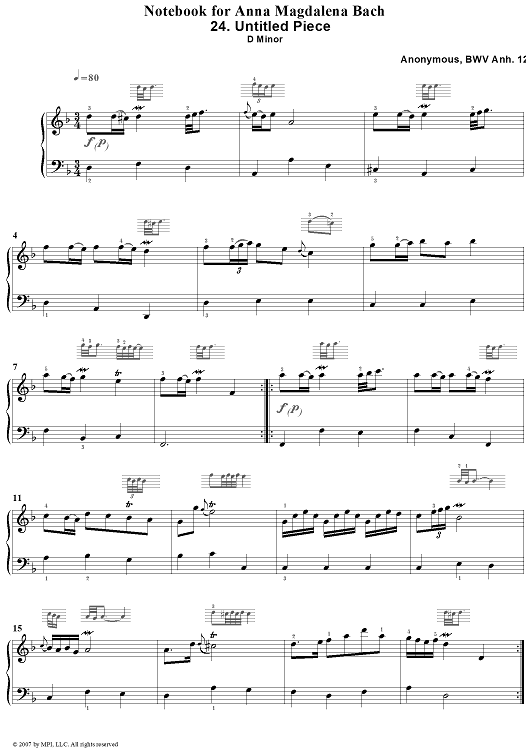 24. Untitled Piece in D Minor (anonymous)