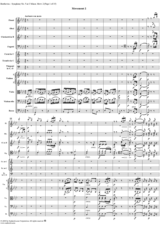 Symphony No. 5, Movement 2 - Full Score Symphony No. 5, Movement 2 - Full Score