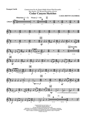 Cedar Canyon Sketches - Trumpet 3 in Bb