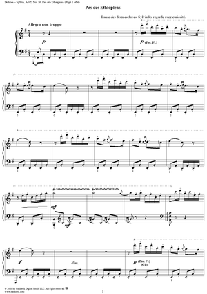 Sylvia, Act 2, No. 10: Pas des Éthiopiens - Piano Score