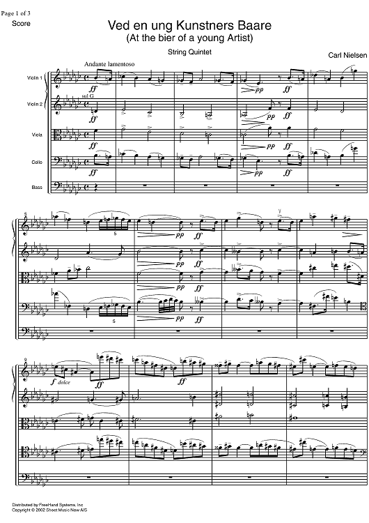 At the bier of a young Artist - Score