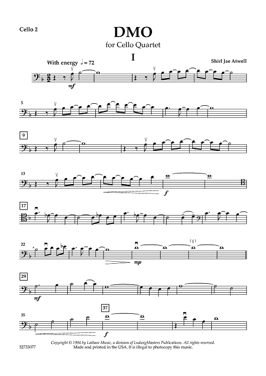 DMO: A Jazz Cello Quartet - Cello 2