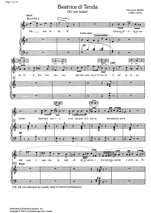 Oh! mie fedeli! from Beatrice di Tenda