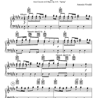 Allegro - from Concerto in E Major, Op. 8 #1 - "Spring" - Keyboard or Guitar
