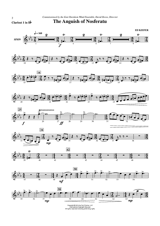 The Anguish of Nosferatu - Clarinet 1 in Bb