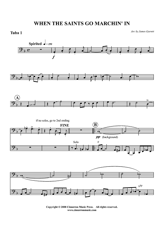 When the Saints Go Marchin' In - Tuba 1