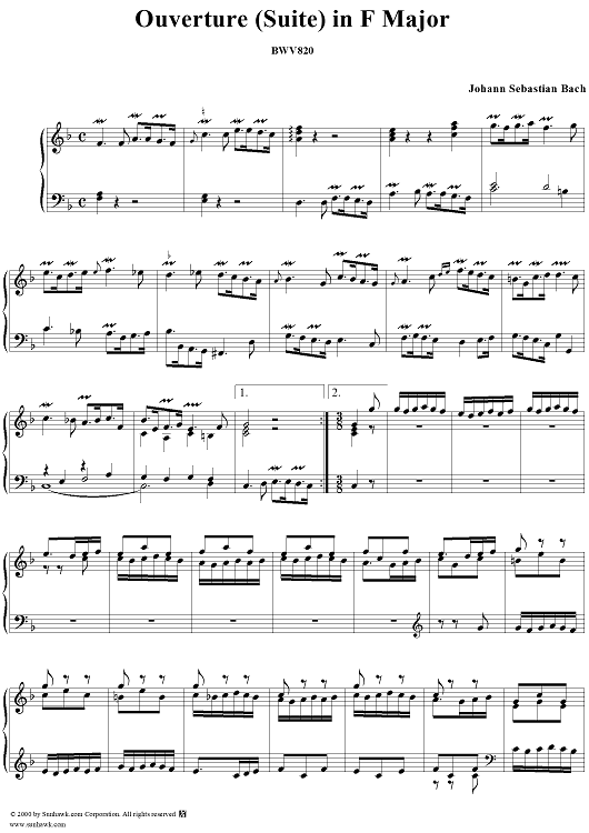 Overture from Suite No.3 for Clavier in F Major  (BWV820)