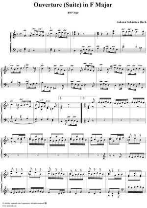 Overture from Suite No.3 for Clavier in F Major  (BWV820)
