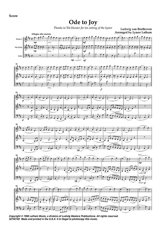 Ode To Joy - Score