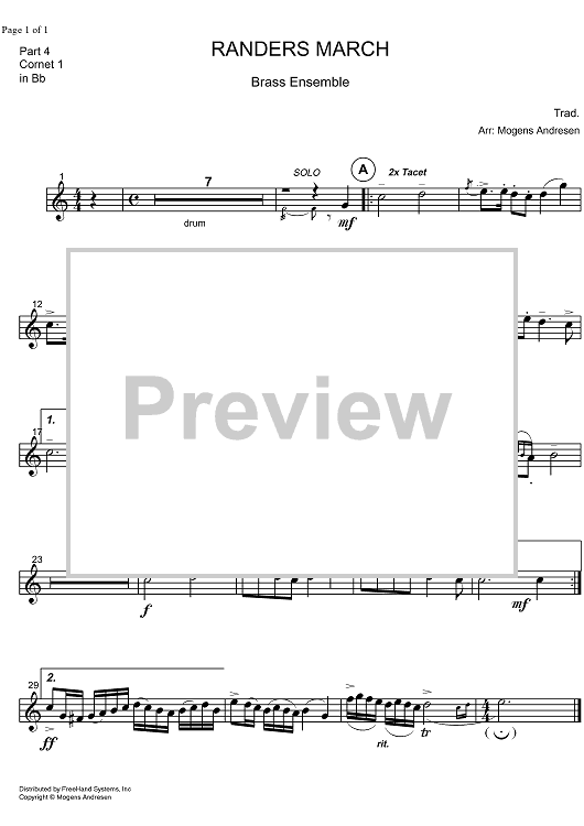 Randers March - Cornet 1