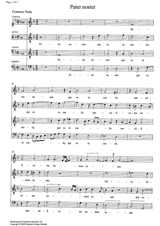 Pater noster - Score
